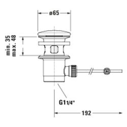 Duravit Zugstangen Ablaufgarnitur mit keramischer Abdeckung, Weiß... DURAVIT-0050800000 4053424681672 (Abb. 1)