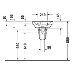 Duravit D-Code Handwaschbecken 335x450x145mm, Weiß Hochglanz, Rund,1 Waschplatz/HL ... DURAVIT-0748450000 4067116338454 (Abb. 1)