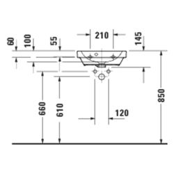 Duravit D-Code Handwaschbecken 335x450x145mm, Weiß Hochglanz, Rund,1 Waschplatz/HL ... DURAVIT-0748450000 4067116338454 (Abb. 1)