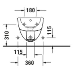 Duravit D-Code Wandbidet 540x370x340mm Weiß Hochglanz 1 HL mit HLB/Überlauf... DURAVIT-2723150000 4067116338423 (Abb. 1)