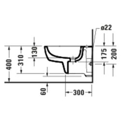 Duravit D-Code Wandbidet 540x370x340mm Weiß Hochglanz 1 HL mit HLB/Überlauf... DURAVIT-2723150000 4067116338423 (Abb. 1)