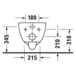 Duravit D-Code Wand-WC 480x370x360mm Weiß Hochglanz 45l Tiefspüler rimless waagerec... DURAVIT-2515090000 4067116338447 (Abb. 1)