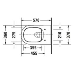 Duravit D-Code Wand-WC 570x370x360mm Weiß Hochglanz 45l Tiefspüler rimless waagerec... DURAVIT-2514090000 4067116338416 (Abb. 1)
