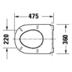 Duravit D-Code WC-Sitz Weiß Hochglanz, 360x40x483mm, mit Absenkautomatik, Sitzgarni... DURAVIT-0028590000 4067116416893 (Abb. 1)