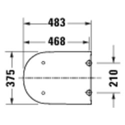 Duravit D-Code WC-Sitz Weiß Hochglanz, 360x40x483mm, mit Absenkautomatik, Sitzgarni... DURAVIT-0028590000 4067116416893 (Abb. 1)