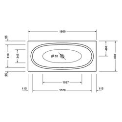 Duravit Balcoon Badewanne 485x800x1800mm, Mattweiß, Rechteckig, Einbau, 2 Rück... DURAVIT-700679030000000 4067116467376 (Abb. 1)