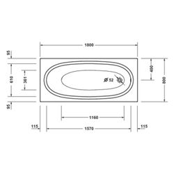 Duravit Balcoon Badewanne 480x800x1800mm, Weiß glänzend, Rechteckig, Einbau, 1... DURAVIT-700678000000000 4067116447934 (Abb. 1)