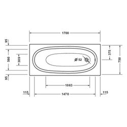 Duravit Balcoon Badewanne 480x750x1700mm, Weiß, Rechteckig, Einbau, 1 Rückensc... DURAVIT-700677000000000 4067116447927 (Abb. 1)