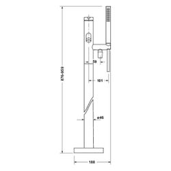 Duravit C.1 Einhebel-Wannenmischer bodenstehend, Chrom, Ausladung 201mm, Höhe 904... DURAVIT-C15250001010 4067116476330 (Abb. 1)