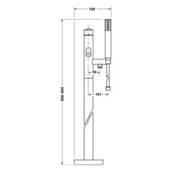 Duravit Balcoon Einhebel-Wannenmischer bodenstehend, Edelstahl gebürstet, 21l/min... DURAVIT-BA5250000070 4067116472325 (Abb. 1)