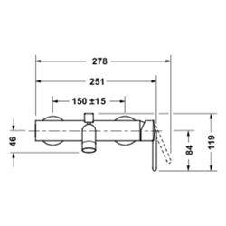 Duravit Balcoon Einhebel-Wannenmischer Aufputz, Mattschwarz, S-Anschlüsse, 1/2"Um... DURAVIT-BA5230000046 4067116472264 (Abb. 1)