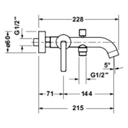 Duravit Balcoon Einhebel-Wannenmischer Aufputz, Mattschwarz, S-Anschlüsse, 1/2"Um... DURAVIT-BA5230000046 4067116472264 (Abb. 1)