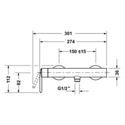 Duravit Balcoon Einhebel-Brausemischer Aufputz, Chrom, 18,5l/min, S-Anschlüsse, 1... DURAVIT-BA4230000010 4067116470390 (Abb. 1)