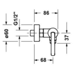 Duravit Balcoon Einhebel-Brausemischer Aufputz, Chrom, 18,5l/min, S-Anschlüsse, 1... DURAVIT-BA4230000010 4067116470390 (Abb. 1)