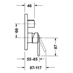 Duravit Balcoon Einhebel-Brausemischer Unterputz, 2 Verbraucher, Mattschwarz, 170... DURAVIT-BA4210012046 4067116481884 (Abb. 1)