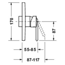 Duravit Balcoon Einhebel-Brausemischer Unterputz, 1 Verbraucher, Mattschwarz, 170... DURAVIT-BA4210010046 4067116481846 (Abb. 1)