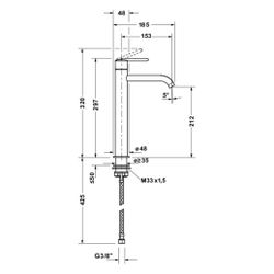 Duravit Balcoon Einhebel-Waschtischmischer XL FreshStart, MinusFlow, Edelstahl ge... DURAVIT-BA1043002070 4067116471915 (Abb. 1)