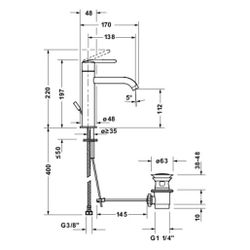Duravit Balcoon Einhebel-Waschtischmischer M FreshStart, MinusFlow, Chrom 4l/min,... DURAVIT-BA1023001010 4067116469837 (Abb. 1)