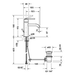 Duravit Balcoon Einhebel-Waschtischmischer S FreshStart, MinusFlow, Mattschwarz 4... DURAVIT-BA1013001046 4067116471595 (Abb. 1)