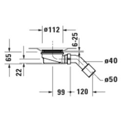Duravit Sustano Duschwannenablauf aus Kunststoff 160x205x65mm, waagerecht, Spe... DURAVIT-791291000000000 4063382920607 (Abb. 1)