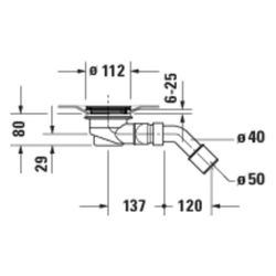 Duravit Sustano Duschwannenablauf aus Kunststoff 160x205x90mm, waagerecht, Spe... DURAVIT-791290000000000 4063382920591 (Abb. 1)