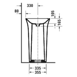 Duravit White Tulip Freistehender Waschtisch 500x500x900mm, bodenstehend, WonderGl... DURAVIT-27035000701 4063382015433 (Abb. 1)