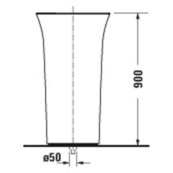 Duravit White Tulip Freistehender Waschtisch 500x500x900mm, bodenstehend, WonderGl... DURAVIT-27035000701 4063382015433 (Abb. 1)