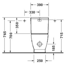 Duravit D-Code Stand WC für Kombination 600x370x400mm Weiß Hochglanz 45/3l Tiefspü... DURAVIT-20600900002 4067116383249 (Abb. 1)