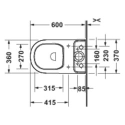 Duravit D-Code Stand WC für Kombination 600x370x400mm Weiß Hochglanz 45/3l Tiefspü... DURAVIT-20600900002 4067116383249 (Abb. 1)
