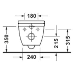 Duravit Starck 3 Wand-WC 620x370x375mm Weiß Hochglanz 45l Tiefspüler rimless waager... DURAVIT-2522090000 4067116415841 (Abb. 1)