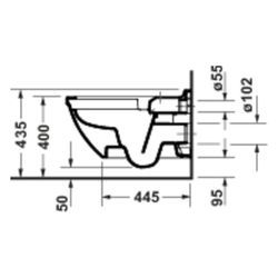 Duravit Starck 3 Wand-WC 620x370x375mm Weiß Hochglanz 45l Tiefspüler rimless waager... DURAVIT-2522090000 4067116415841 (Abb. 1)