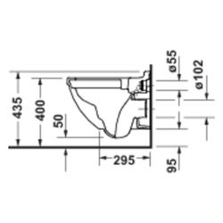 Duravit Starck 3 Wand-WC 485x370x375mm Weiß Hochglanz 45l Tiefspüler rimless waager... DURAVIT-2520090000 4067116415834 (Abb. 1)