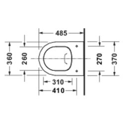 Duravit Starck 3 Wand-WC 485x370x375mm Weiß Hochglanz 45l Tiefspüler rimless waager... DURAVIT-2520090000 4067116415834 (Abb. 1)