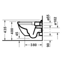 Duravit Starck 3 Wand-WC 540x370x375mm Weiß Hochglanz 45l Tiefspüler rimless waager... DURAVIT-2519090000 4067116415827 (Abb. 1)