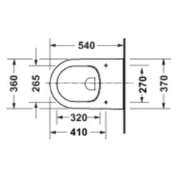 Duravit Starck 3 Wand-WC 540x370x375mm Weiß Hochglanz 45l Tiefspüler rimless waager... DURAVIT-2519090000 4067116415827 (Abb. 1)