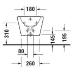 Duravit D-Code Wandbidet 540x360x400mm Weiß Hochglanz 1 HL HLB Überlauf verdeckte ... DURAVIT-27271500002 4067116449136 (Abb. 1)