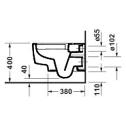 Duravit Balcoon Wand-WC 540x370x360mm Weiß Seidenmatt 45l DuraShield Tiefspüler rim... DURAVIT-290609AC00 4067116443042 (Abb. 1)