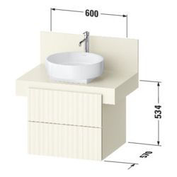 Duravit Balcoon Konsolen-Waschtischunterbau wandh. 570x600x534mm Terraccino St... DURAVIT-BA50120JHIH0000 4067116472769 (Abb. 1)