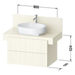 Duravit Balcoon Konsolen-Waschtischunterbau wandh. 570x800x534mm Sandbeige Str... DURAVIT-BA50130JEIE0000 4067116472783 (Abb. 1)