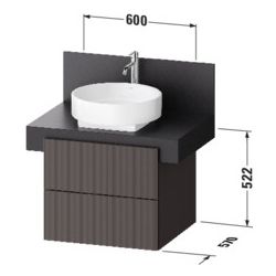 Duravit Balcoon Konsolen-Waschtischunterbau wandh. 570x600x522mm Schieferbraun... DURAVIT-BA50320JGIG0000 4067116473353 (Abb. 1)
