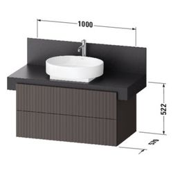 Duravit Balcoon Konsolen-Waschtischunterbau wandh 570x1000x522mm Sandbeige Str... DURAVIT-BA50340JEIE0000 4067116473438 (Abb. 1)