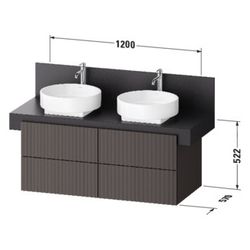 Duravit Balcoon Konsolen-Waschtischunterbau wandh 570x1200x522mm Elfenbein Str... DURAVIT-BA50370JDID0000 4067116473476 (Abb. 1)