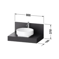 Duravit Balcoon Konsole 550x800x370mm Basalt Struktur Matt ohne Konsolenträger... DURAVIT-BA90630IBIB0000 4067116479928 (Abb. 1)