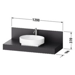 Duravit Balcoon Konsole 550x1200x370mm Basalt Struktur Matt ohne Konsolenträge... DURAVIT-BA90650IBIB0000 4067116479980 (Abb. 1)