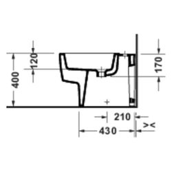 Duravit Balcoon Stand Bidet 570x370x400mm Weiß Seidenmatt DuraShield 1 HL mit Überl... DURAVIT-272610AC00 4067116443998 (Abb. 1)