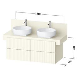 Duravit Balcoon Konsolen-Waschtischunterbau wandh. 570x1200x534mm Schieferbrau... DURAVIT-BA50170JGIG0000 4067116472912 (Abb. 1)