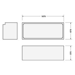 Duravit D-Code Wannenträger 2.0, 1670x670mm für Badewanne 700670... DURAVIT-792463000000000 4067116421033 (Abb. 1)