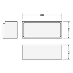 Duravit D-Code Wannenträger 2.0, 1570x670mm für Badewanne 700669... DURAVIT-792462000000000 4067116420913 (Abb. 1)