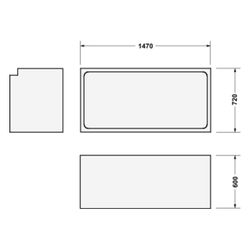 Duravit Wannenträger Rechteckig, Seitenwand gerade für 700471 D-Neo Badewanne ... DURAVIT-792427000000000 4063382135124 (Abb. 1)