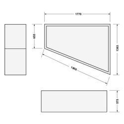 Duravit Paiova Badewannenträger 1370x1770x570mm, Trapezförmig, gerade Seitenwa... DURAVIT-791423000000000 4021534534386 (Abb. 1)